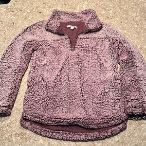 Womens purple half zip Sherpa